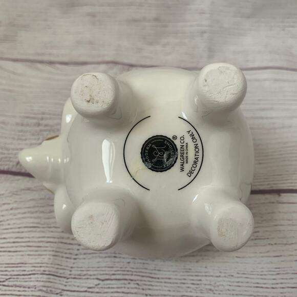 Elephant Trinket Dish Jewelry Holder Succulent Planter Gold Trim Teal Interior - Picture 8 of 12